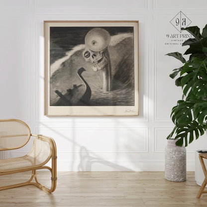 Alfred Kubin - The Horror | Famous Surreal Symbolist Monochrome Sketch Art (available handframed or unframed) 1x1