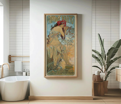 Alphonse Mucha - Carriage Dealers | Vintage Narrow Vertical Art (available handframed or unframed) 2x1