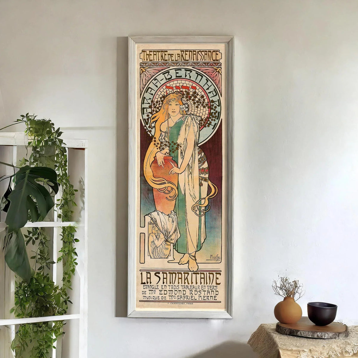 Alphonse Mucha La Samaritaine Vintage Theatre Poster: Framed Art Print
