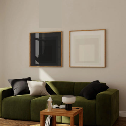 Josef Albers Inspired Art Print Set: Mid-Century Modern Square Duo