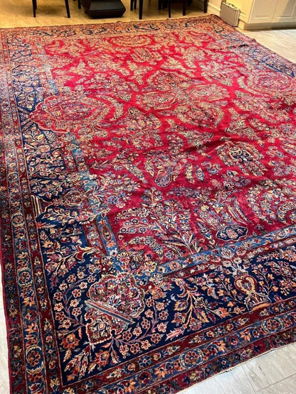 Antique Persian Mohajeran Sarouk Rug | 13' 10" x 10' 4"
