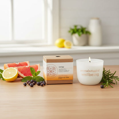 Mini Energy Candle with Invigorating Citrus & Herbal Scent by Aromabotanical