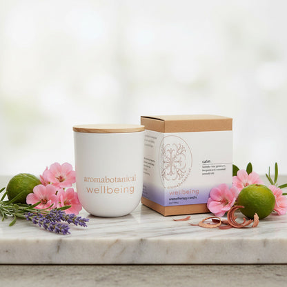 Small Calm Candle with Lavender & Bergamot for Serenity by Aromabotanical