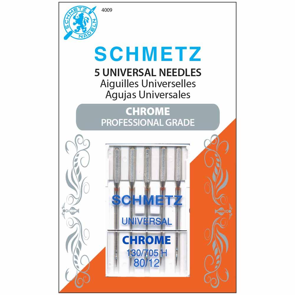 SCHMETZ Aiguille universelle chromée n° 4009 - 80/12 - Paquet de 5