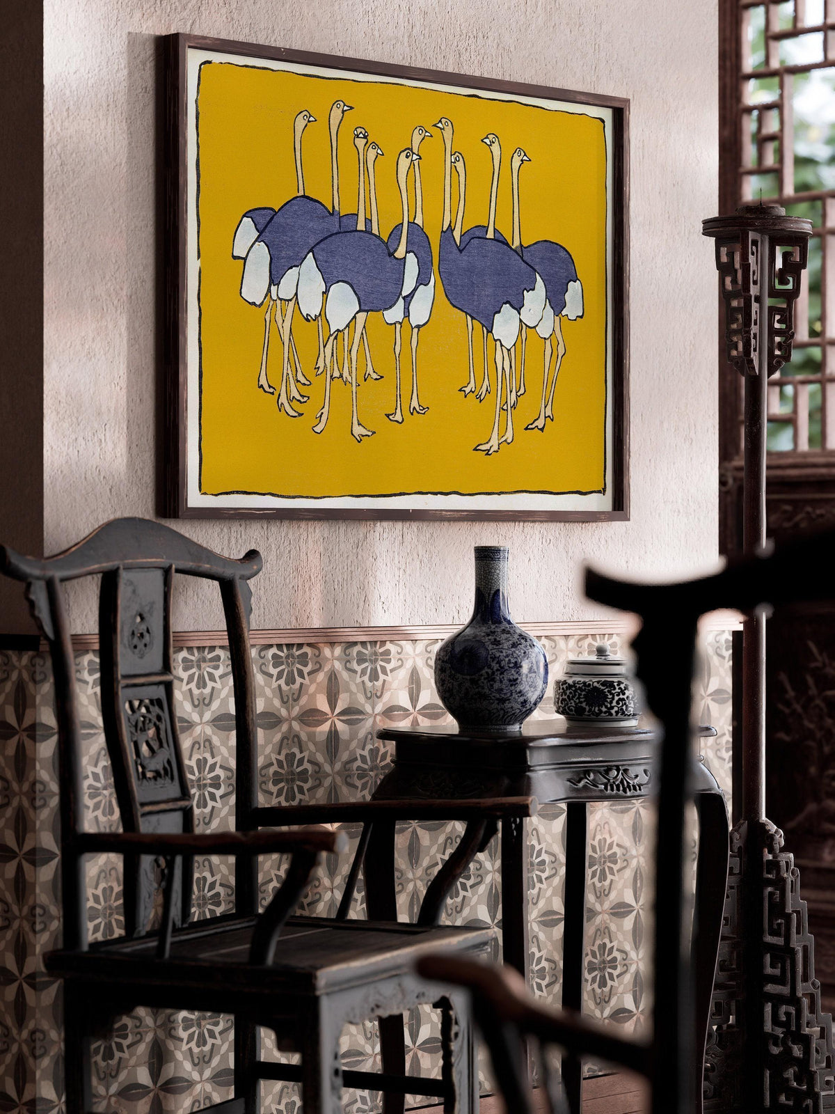 Asai Chū - Estampes Giclée Autruches : Art Japonais Vintage