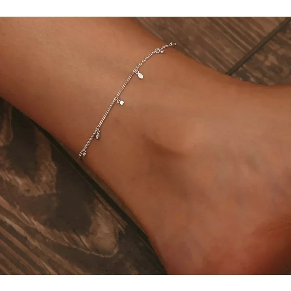 The Minimalist 925 Sterling Silver Tassel Anklet