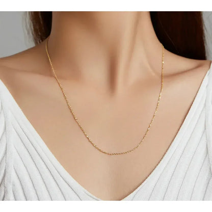 Collier chaîne basique en argent sterling 925 couleur or véritable - Sca016