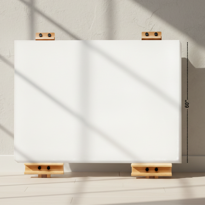 Set of 2 Adjustable Wooden Wall Easel - Accomodates Canvases up to 60"