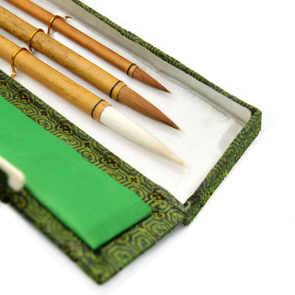 Goat & Sable Hair Bamboo Brush - Set Of 3 (Da Lan Zhu, Xiao Lan Zhu)