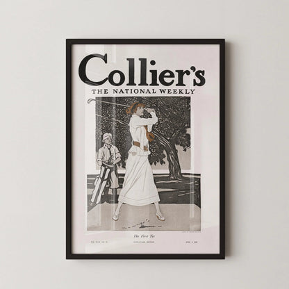 Edward Penfield: Tirage d'art vintage « Femme golfeuse badass » en couverture de magazine