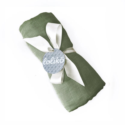 Mousseline de bambou pour bébé kaki