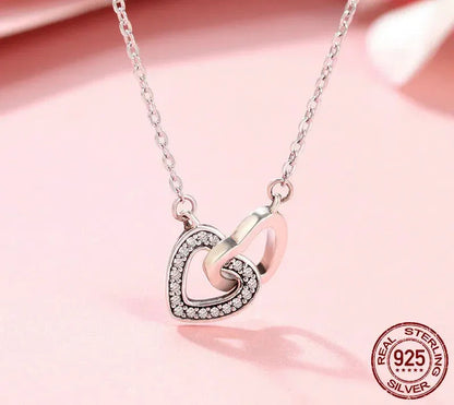 Cœurs connectés : Collier pendentif en argent sterling étoile/cœur/chat