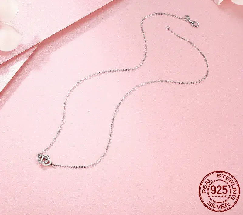 Cœurs connectés : Collier pendentif en argent sterling étoile/cœur/chat