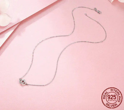 Cœurs connectés : Collier pendentif en argent sterling étoile/cœur/chat