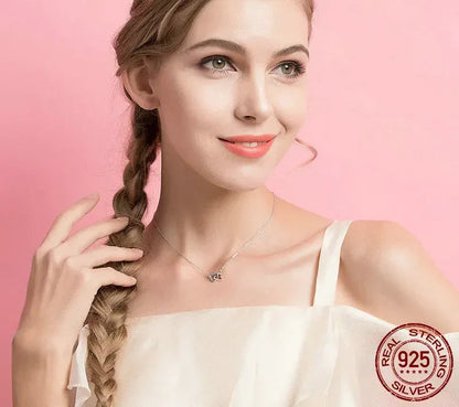Cœurs connectés : Collier pendentif en argent sterling étoile/cœur/chat