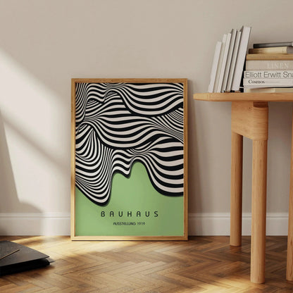 Bauhaus Waves Art Print: Mid-Century Modern Giclee Poster