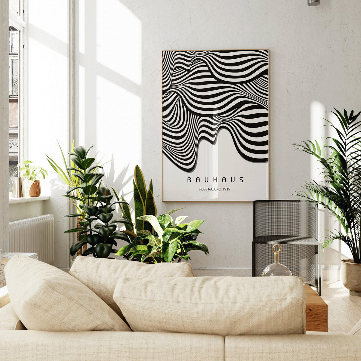 Bauhaus Waves Art Print: Mid-Century Modern Giclee Poster