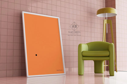 Impression Giclée Bauhaus Der Punkt : Art moderne du milieu du siècle, orange et noir
