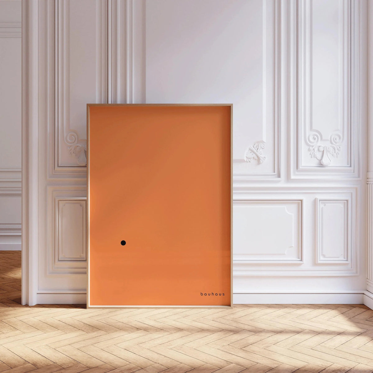 Impression Giclée Bauhaus Der Punkt : Art moderne du milieu du siècle, orange et noir