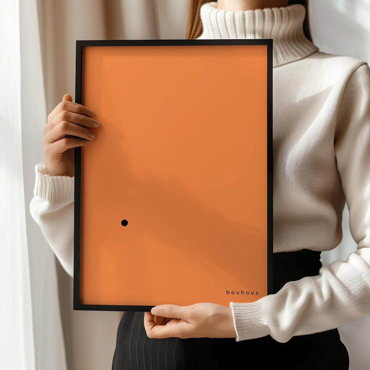 Impression Giclée Bauhaus Der Punkt : Art moderne du milieu du siècle, orange et noir