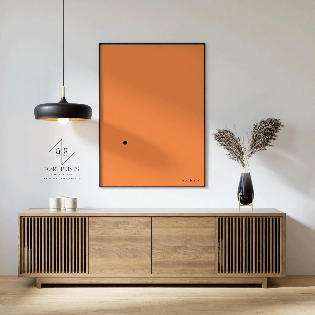 Impression Giclée Bauhaus Der Punkt : Art moderne du milieu du siècle, orange et noir