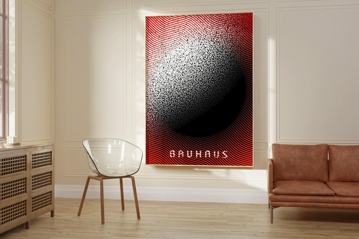 Bauhaus Art Print: Red Black Dissolution, Mid-Century Modern Giclee