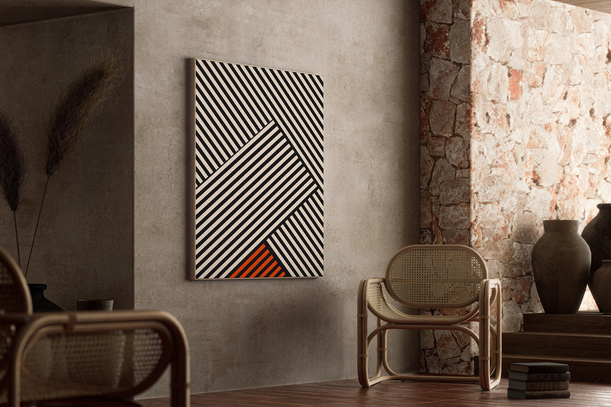 Bauhaus Poster - Stripes PRINT | Mid-century modern art print (available handframed or unframed)