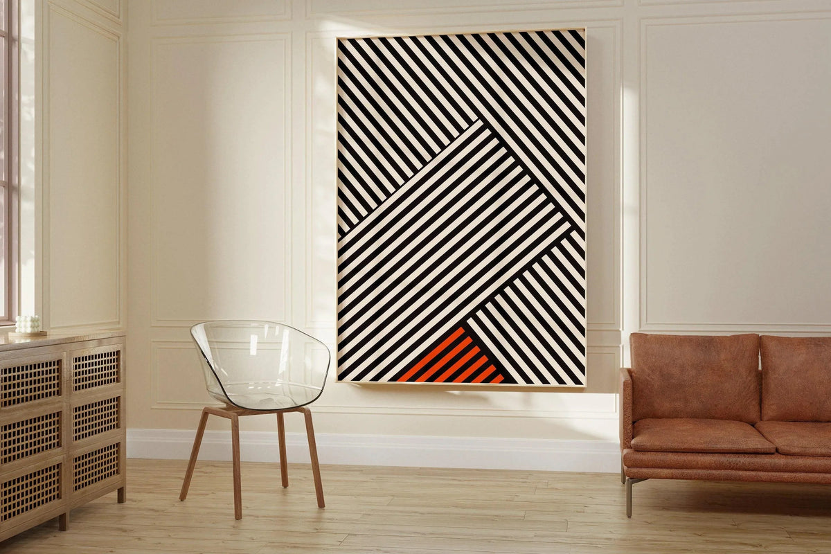 Bauhaus Poster - Stripes PRINT | Mid-century modern art print (available handframed or unframed)