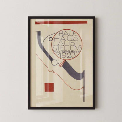 Bauhaus Poster: Beige & Black Mid-Century Modern Art Print