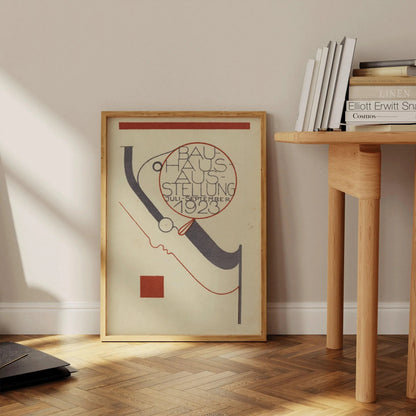 Bauhaus Poster: Beige & Black Mid-Century Modern Art Print
