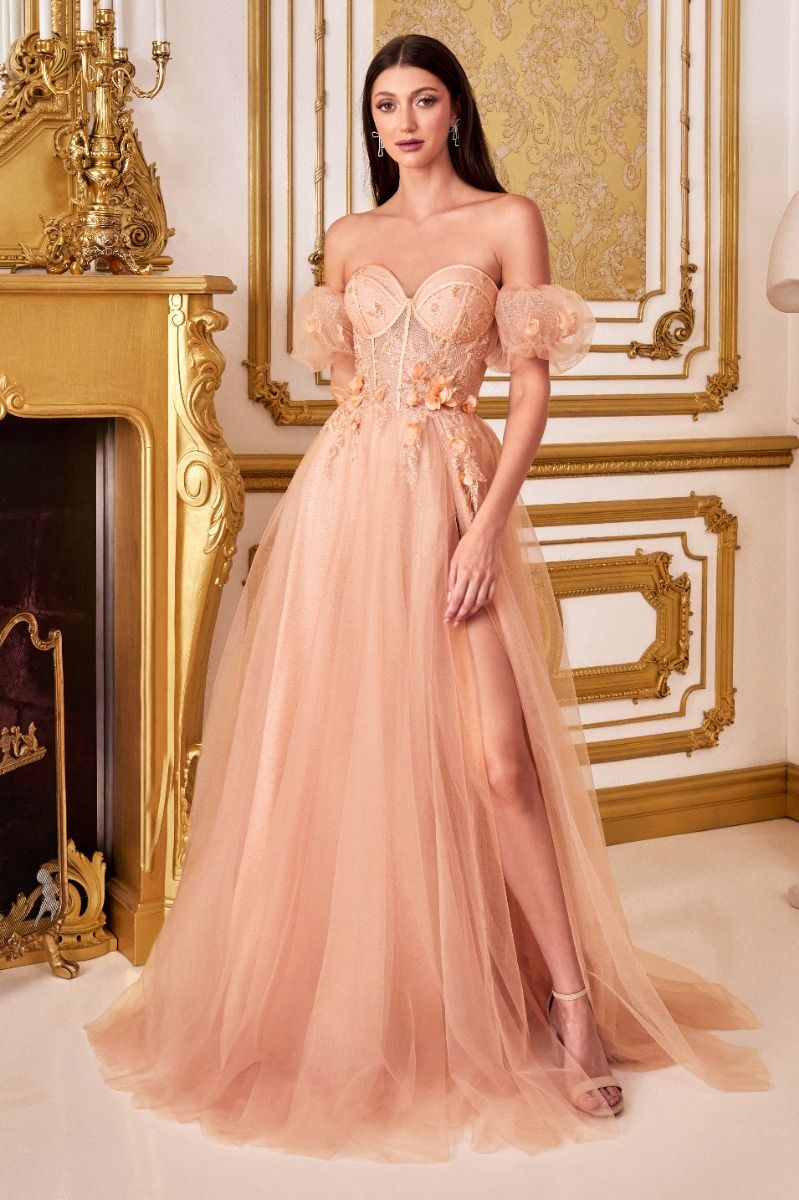 ROBE DE BAL SANS BRETELLES À MOTIF FLEURI