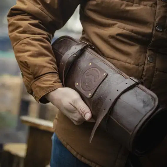 WITLOFT - Rangement de couteaux en cuir fait main (5 compartiments)