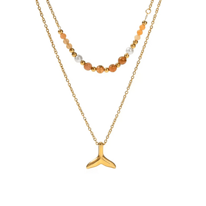 Collier Double Perles "Au Bord de la Mer"