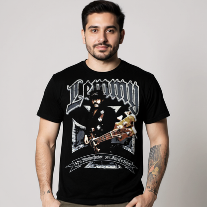 T-Shirt Noir Lemmy Croix de Fer