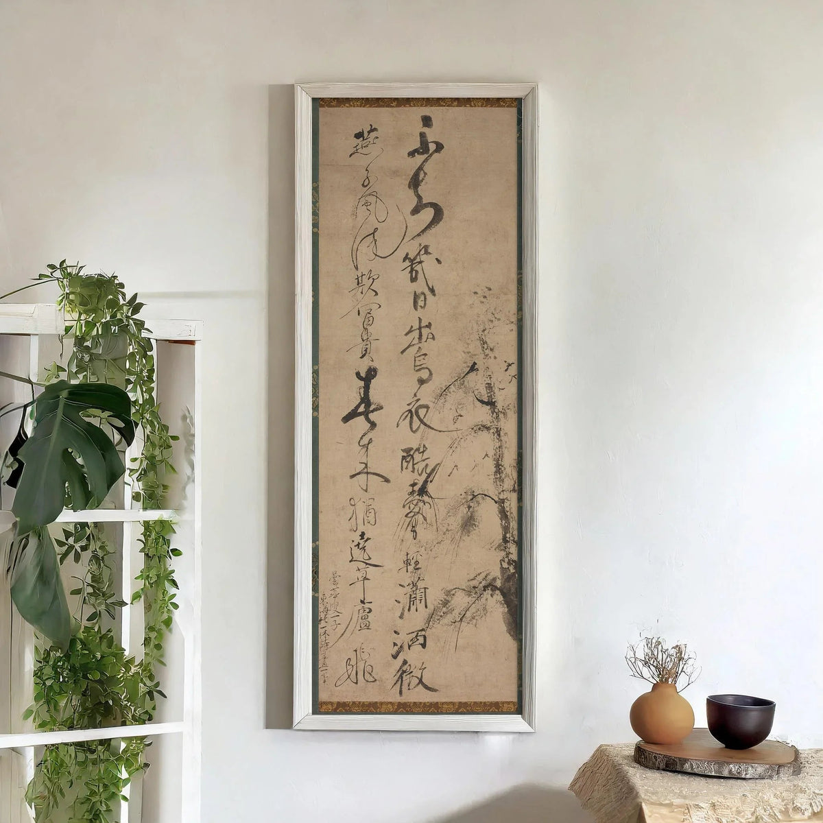 Ikky≈´ S≈çjun Calligraphy Art Print: Willow & Swallows, Giclee Fine Art