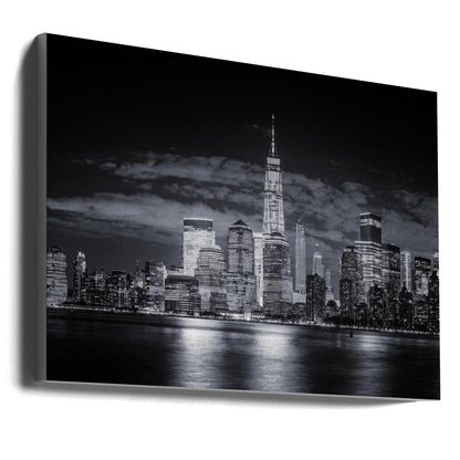 Gotham | Manhattan Skyline Black & White Canvas Wall Art