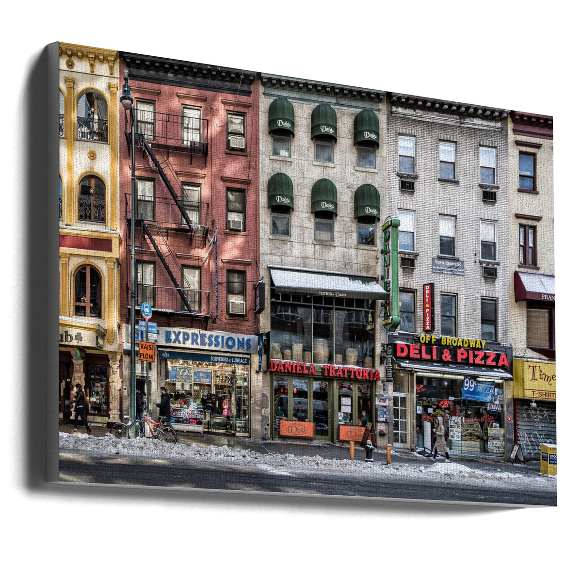 Colourful New York Storefront Street Scene Canvas Wall Art | A cold day in NY