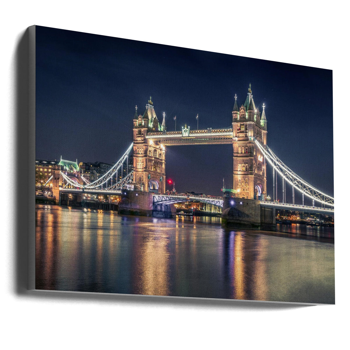 London Tower Bridge Illuminated at Night Canvas Wall Art