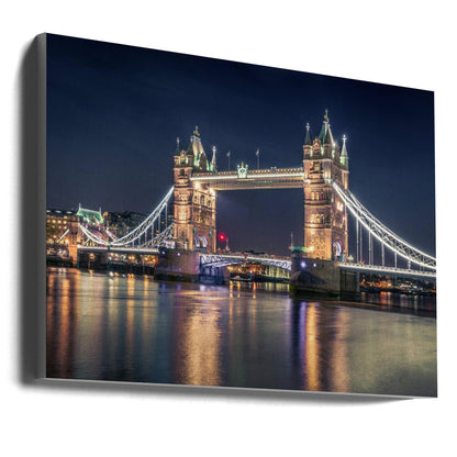 London Tower Bridge Illuminated at Night Canvas Wall Art