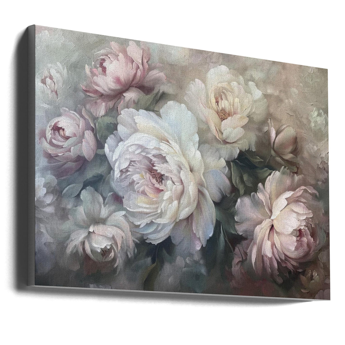Pastel Pink and White Floral Bouquet Canvas Wall Art | Poster Flower Paint 5