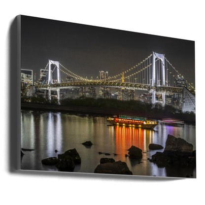 Tokyo Rainbow Bridge | Evening Skyline Canvas Wall Art