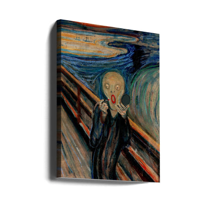 Expressive Screaming Figure Art Reworking Canvas Wall Art | Screaming Make Up