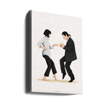 Pulp Fiction Dance Scene Canvas Wall Art | Mia & Vincent Minimalist Pop Culture Print