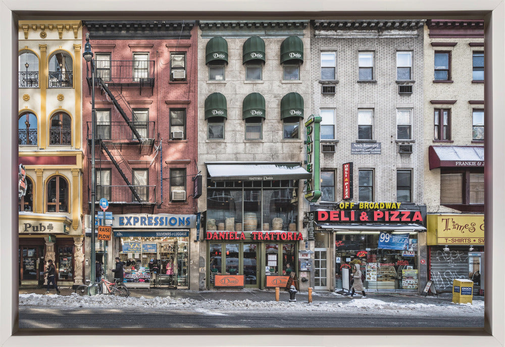 Colourful New York Storefront Street Scene Canvas Wall Art | A cold day in NY