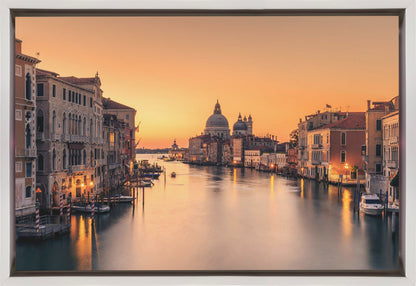 Venice Grand Canal in Warm Dawn Light Canvas Wall Art | Dawn on Venice