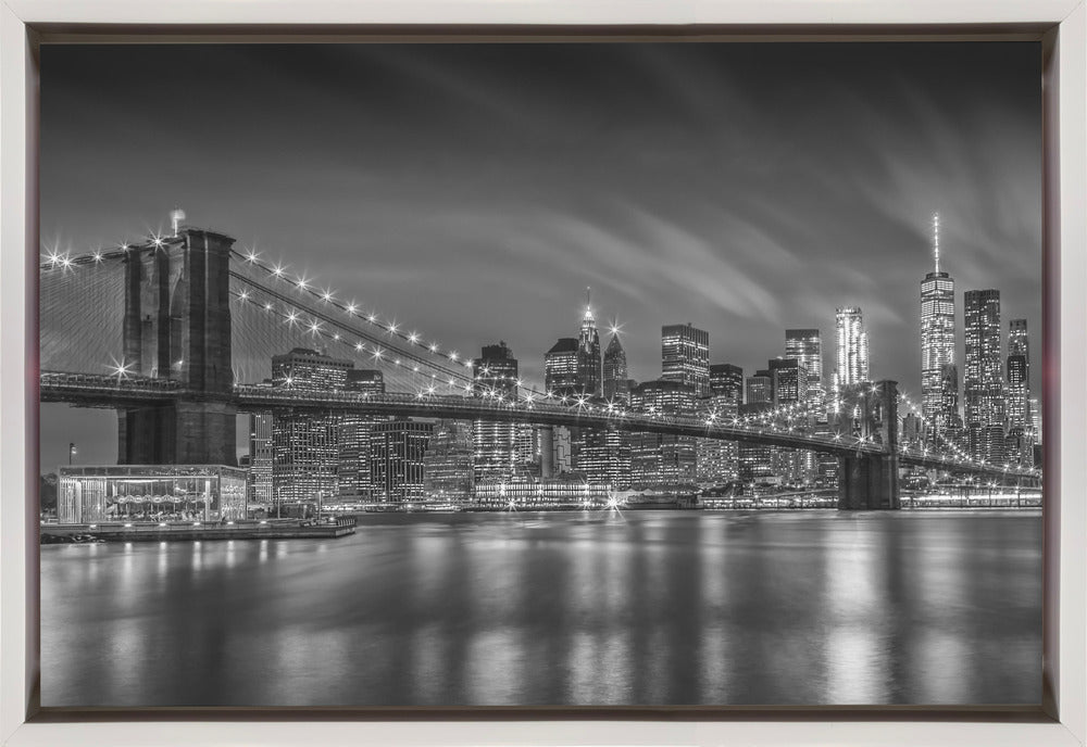 Art mural-PONT DE BROOKLYN Impressions nocturnes - Monochrome