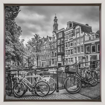 Décoration murale AMSTERDAM Canal Fleuri noir et blanc