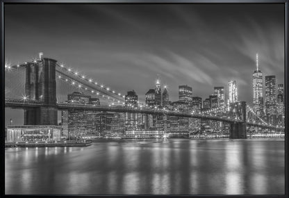 Art mural-PONT DE BROOKLYN Impressions nocturnes - Monochrome