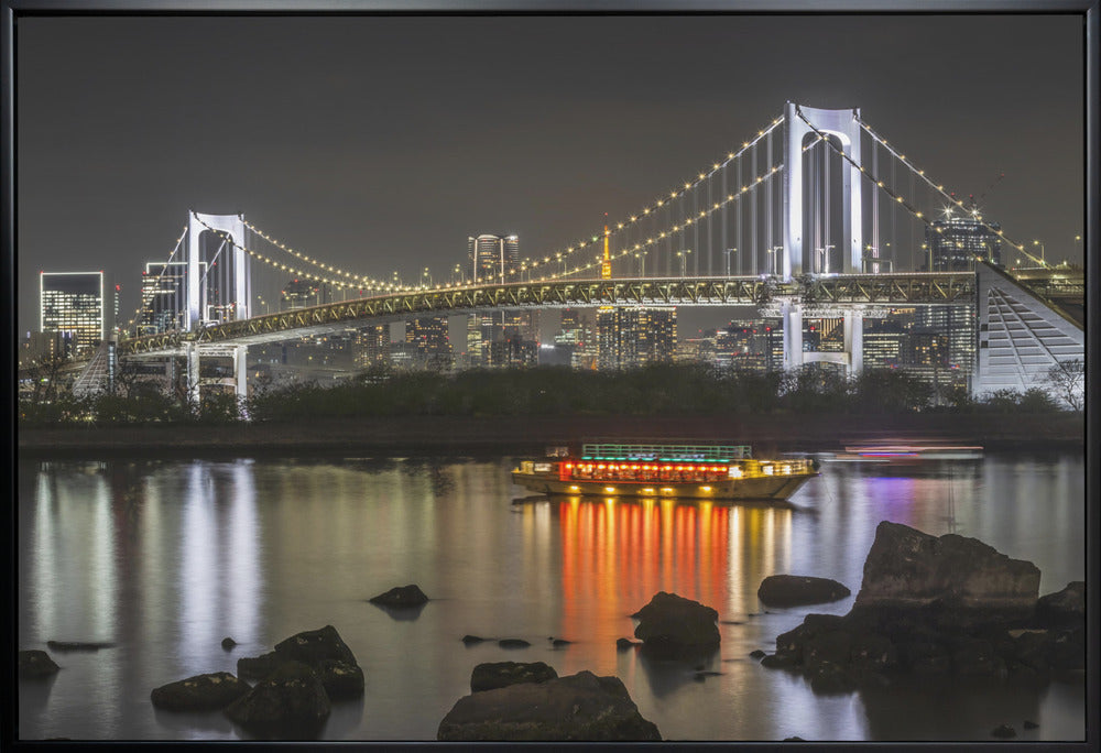 Tokyo Rainbow Bridge | Evening Skyline Canvas Wall Art