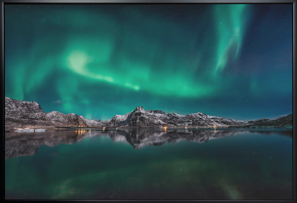 Reflet d'aurore aux îles Lofoten